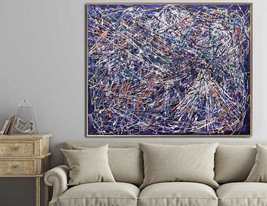 Jackson Pollock Style Paintings On Canvas Modern Textured Acrylic Art | ... - £307.46 GBP