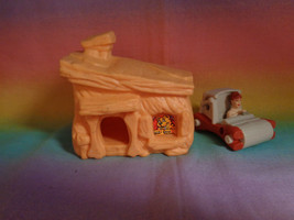 Vintage 1993 McDonald&#39;s Flintstones Tan House and Wilma in Car - with stickers - £1.99 GBP