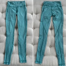 Lululemon Wunder Under Green Stripe Leggings 32” Inseam 4 - $539.55 MXN