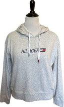 Tommy Hilfiger Sweatshirt Sport Top Size XL Light Gray Hooded Hoodie Womens - £23.33 GBP