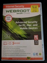 Webroot Secure Anywhere Internet Security - Full Version for Windows &amp; M... - £8.62 GBP