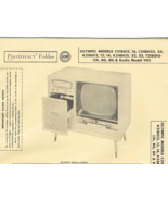 1956 OLYMPIC C21BG15 TELEVISION Tv Photofact MANUAL Console COMBO Radio ... - £7.83 GBP