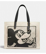 COACH Disney Keith Haring Mickey Mouse Canvas Tote 42 ~NWT~ 5226 Chalk - £233.45 GBP