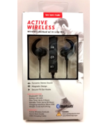 Wireless Black Earbuds In Line Mic Bluetooth Dynamic Stereo Ear Hooks BR... - $14.84 CAD