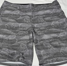 HUK Fishing Performance Fabrics Shorts Stretch Gray Fish Print Men&#39;s Siz... - €15,52 EUR