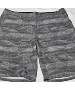 HUK Fishing Performance Fabrics Shorts Stretch Gray Fish Print Men&#39;s Siz... - €15,52 EUR