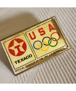 Texaco 1992 Barcelona Spain USA Olympics Logo Olympic Games Lapel Hat Pin - $7.91