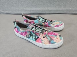 Womens Sperry Top Sider Crest Mule Coral Pink Size 9.5 Floral Sneakers Shoes T3 - £17.20 GBP