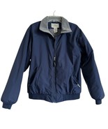 LL Bean Mens Navy Blue Winter Jacket Lined Sz M Regular Thinsulate Full Zip - £25.87 GBP