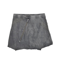 Free People Mini Skirt Womens XS Grey Faded Lace Asymmetric Zipper Goth Punk - £19.32 GBP