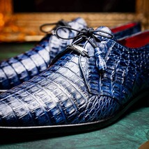 Lacio Genuine Caiman Crocodile Lace up Navy image 8