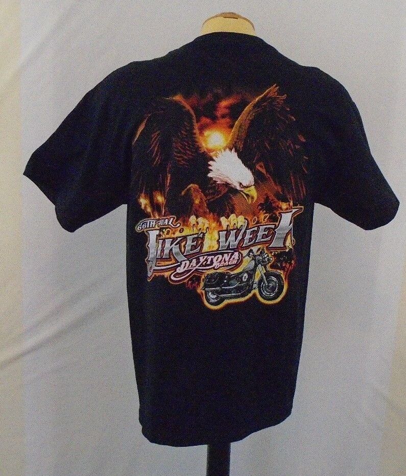 Daytona Beach Bike Week 2007 66th Annual Large Cotton Black T Shirt  - $7.92
