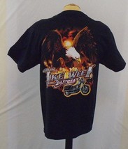 Daytona Beach Bike Week 2007 66th Annual Large Cotton Black T Shirt  - £6.01 GBP