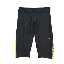 Nike Shorts Womens S Black Yellow Compression Dri Fit Pull On Stretch Logo - £19.53 GBP