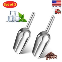 2x Stainless Steel Scoop Bar Ice Candy Dry Goods Popcorn Commercial Scooper 12oz - £7.77 GBP