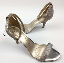 Bandolino Muriel 3&quot; High Heel Sandal Gold Glitter Ankle Strap Open Toe W... - £20.29 GBP