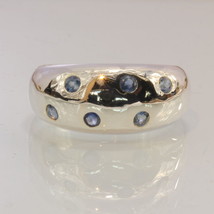African Blue Sapphire Handmade Sterling Silver Gents Ladies Unisex Ring size 10 - £70.63 GBP