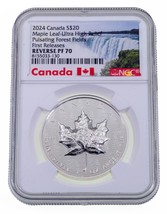 2024 Canada S$ 20 Silber Ahornblatt Pulsierend Wald Hoch Relief Reverse PF70 NGC - $311.07