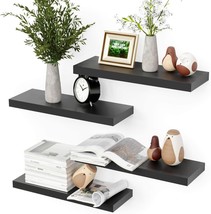 Black Shelves For Wall Decor, Modern Black Shelves For Bathrooms And Kit... - $32.97