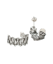 Sterling Silver Filigree Art Women Tulip C Hoop Stud Earrings - $29.99