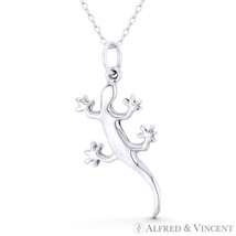 Gecko Lizard Reptile Boho Jewelry Animism Totem Pendant in .925 Sterling Silver - £16.39 GBP+