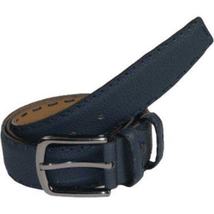 Men Genuine Leather Belt PIERO ROSSI Turkey Soft Full Grain Hand Stitch 301 Navy image 7