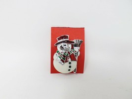 Enamel Painted Snowman Pin Brooch - £7.86 GBP