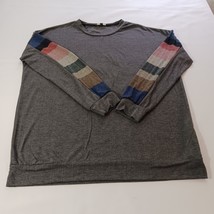 Egs Style EKT1176 Women&#39;s Gray 3/4 Sleeve Top T-Shirt Size Large Made In... - $10.39