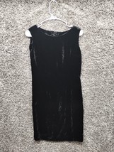 Felt Dress Women Medium Black Super Soft Sleeveless Zip Knee Length - £21.83 GBP