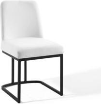 Modway Amplify Sled Base Upholstered Fabric Dining Side Chair, Black White - £63.33 GBP