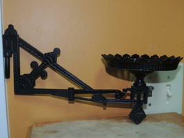 Antique Kerosene Oil Lamp wall bracket 13&quot; sconce pivot Eastlake Cast Iron c1880 - £49.41 GBP