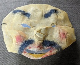 Vintage Asian Man Painted Linen/Gauze Mask - £19.53 GBP