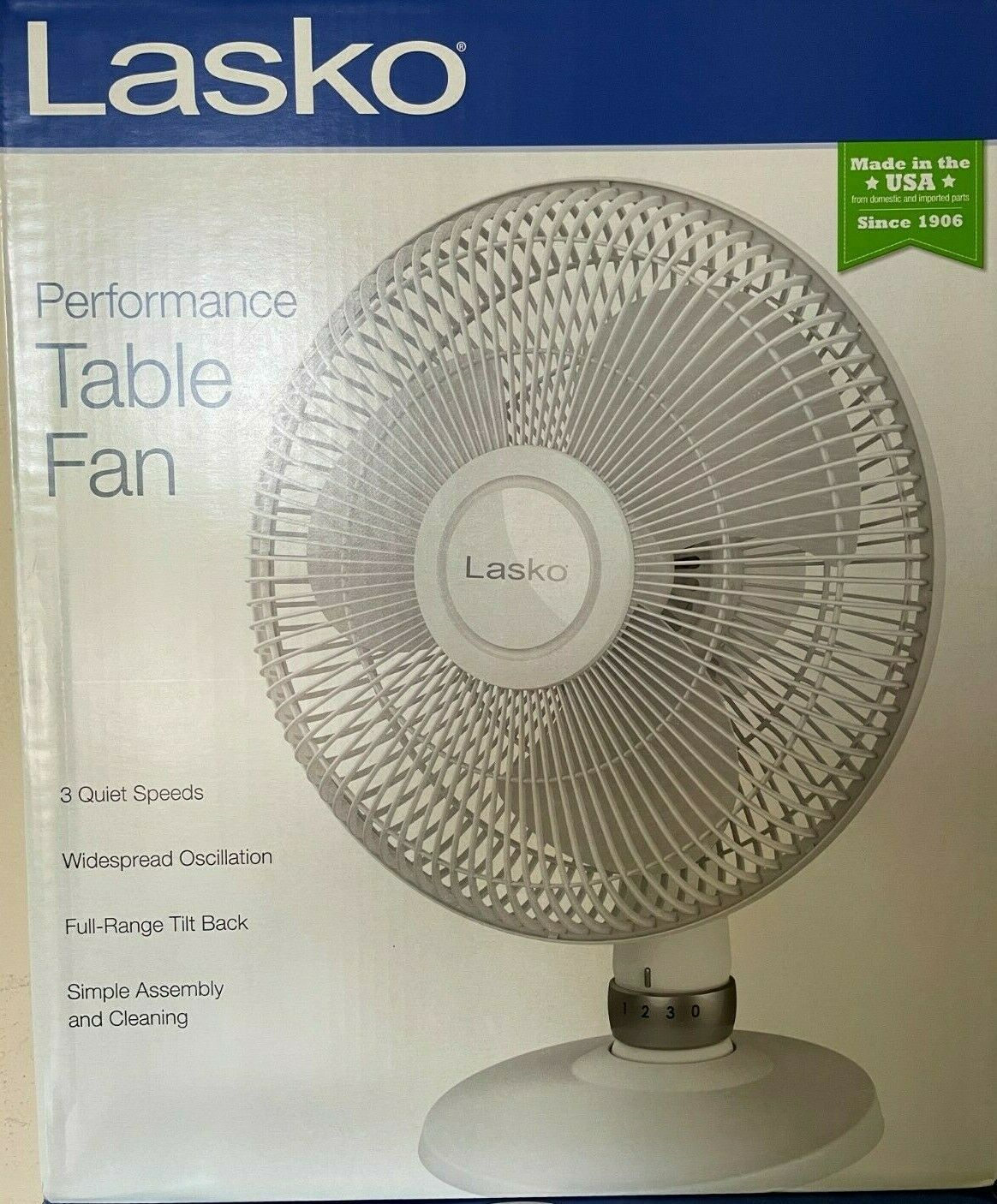 Lasko - D12225 - 12&quot; Table Fan With Dial On Stand - White - $44.95