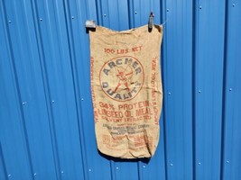 Vintage Archer Quality Burlap Sack Linseed Oil Meal Minneapolis Minnesota - £23.59 GBP