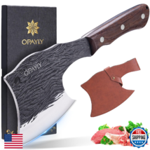 OPAYLY Heavy-Duty Bone Chopper Knife Hand Forged Meat Cutting with Cover... - $58.83