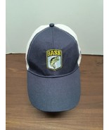 Bass Fishing Mesh Cap Hat American Flag Adjustable Hook &amp; Loop Navy/White  - £8.64 GBP