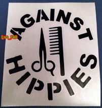 Against Hippies Decal Sticker Vinyl Funny Retro Biker Redneck Conservative - £3.98 GBP