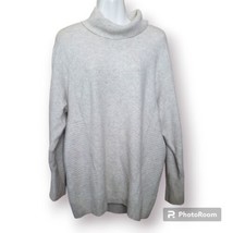 Tahari Turtleneck Ribbed Sides Oatmeal Sweater Medium  - £15.63 GBP