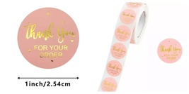 1 Inch Round 40 &#39; Thank You For Your Order &#39; Stickers Envelope Small Bus... - £12.70 GBP