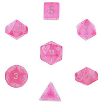 Chessex Polyhedral 7-Die Borealis Set - Pink/Silver - £18.99 GBP