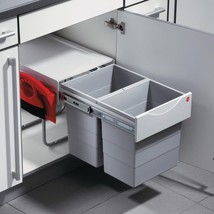 Hailo Double Waste Bin Tandem 40 Liters Pullout Under The Sink Space-Sav... - $208.84