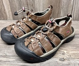 Keen Sandals Mens 10.5 Brown Canvas Waterproof Hiking Fishing Outdoor - £23.33 GBP