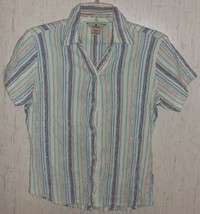 Excellent Womens Woolrich Multi Color Stripe Stretchy Shirt / Blouse Size S - £18.60 GBP