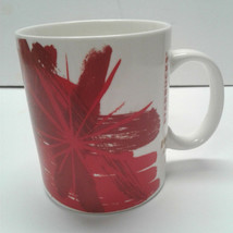 Starbucks Mug 12 Oz Red Christmas Flower Poinsettia Gold 2014 Holiday - £11.76 GBP