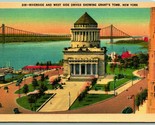 Riverside Guida E Grant&#39;s Tomb New York Città Ny Nyc Unp Lino Cartolina I2 - $4.05