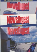 3 Issues Delta News Digest For the People of Delta Air Lines 1990&#39;s - £16.56 GBP