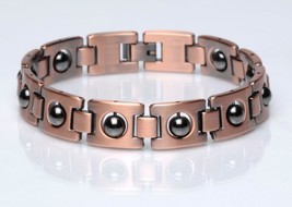 New Copper Magnetic Link Hematite Stone Bracelet Mens Womens Style#Lhm Jewelry - £9.80 GBP