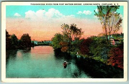 Tioughnioga River Cortland New York NY UNP Unused WB Postcard F13 - £11.55 GBP