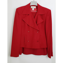 Vintage Evan-Picone Womens Skirt Jacket Suit 2 PC Red 100% Wool NWT Size 8/10 - £69.86 GBP