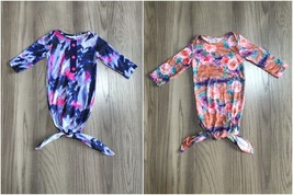 NEW Boutique Baby Gown Sleeper Pajamas Tie Dye Floral - £5.14 GBP